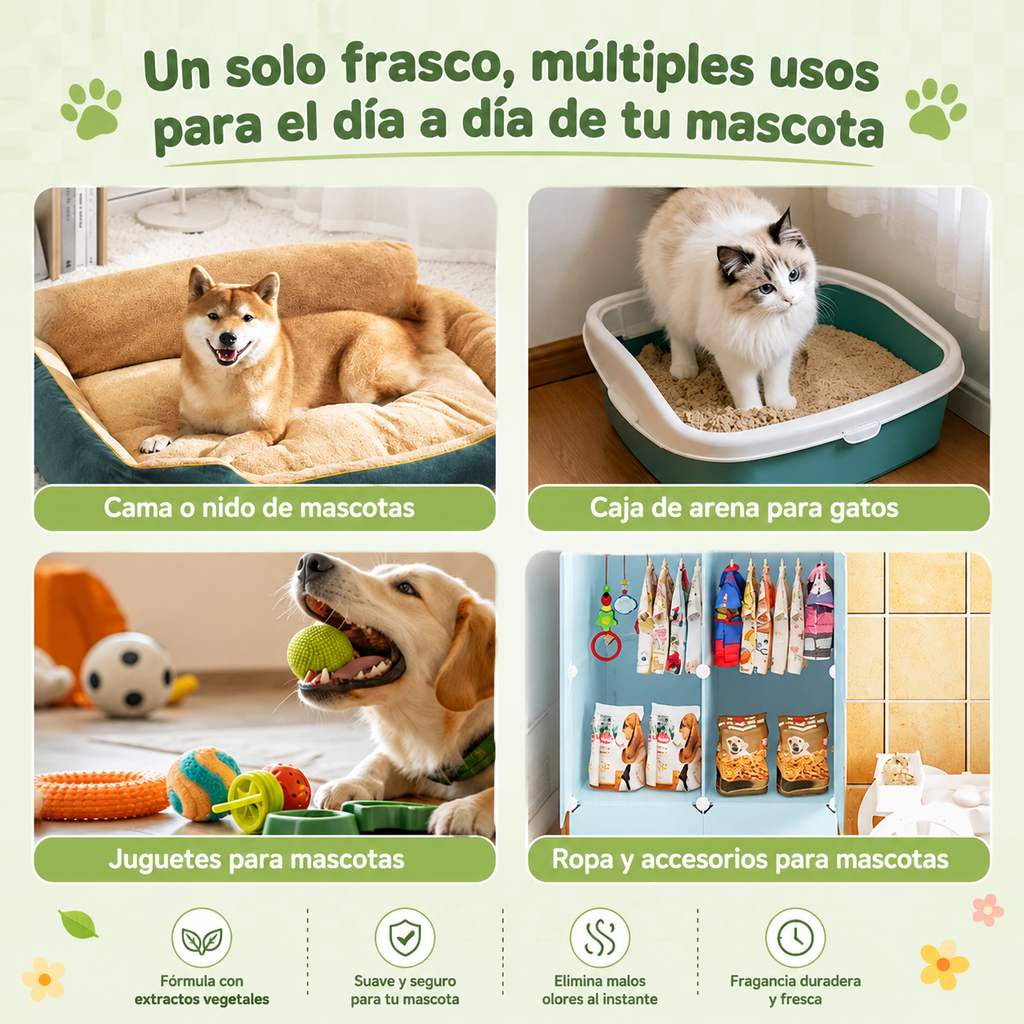 Eliminador de Olores para Mascotas - Spray Natural