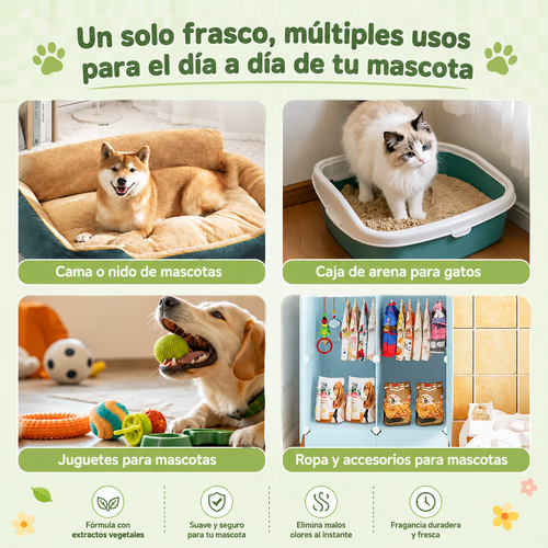 Eliminador de Olores para Mascotas - Spray Natural